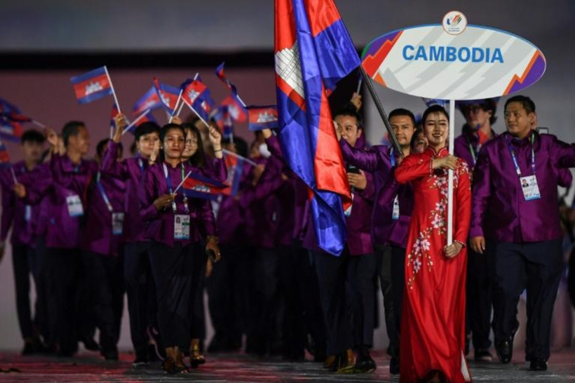 The Cambodian delegation during the opening ceremony of the 31st edition of the Southeast Asian Games, the biennial regional multi-sport event held in Vietnam on May 12, 2022. (Photo: National Olympic Committee of Cambodia) 