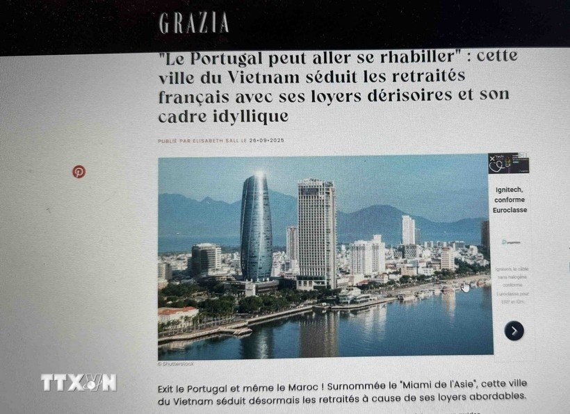 The article on Grazia says that more and more French retirees are choosing Da Nang as an ideal destination. (Photo: VNA)