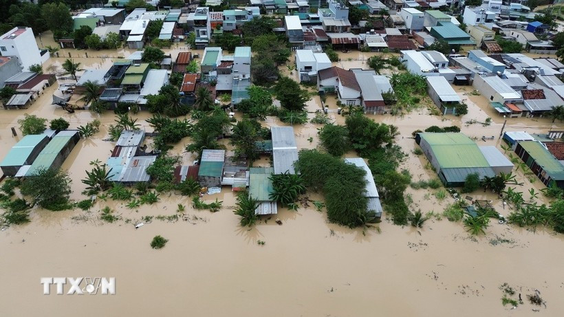 A flooded area in Vietnam's central province of Khanh Hoa (Photo: VNA)