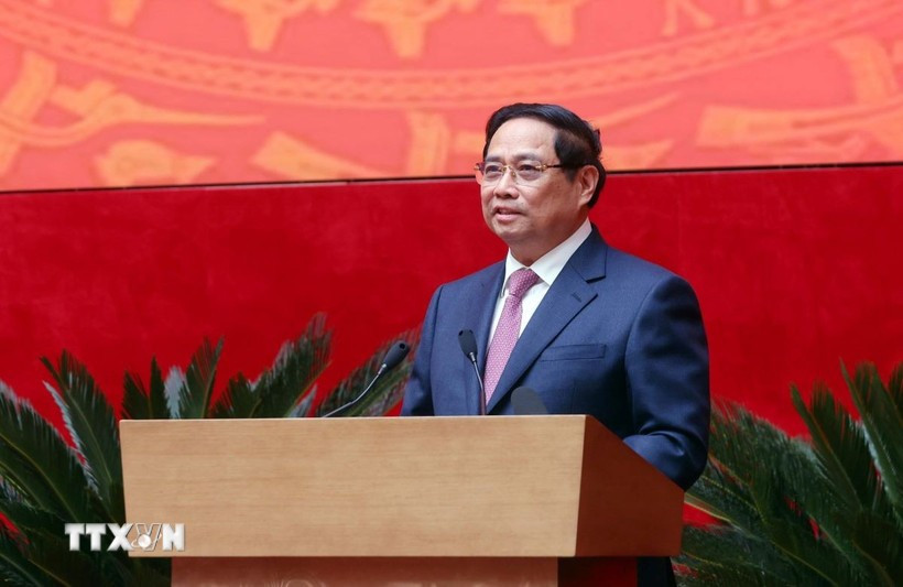 Prime Minister Pham Minh Chinh speaks at the 81st national public security conference (Photo: VNA)