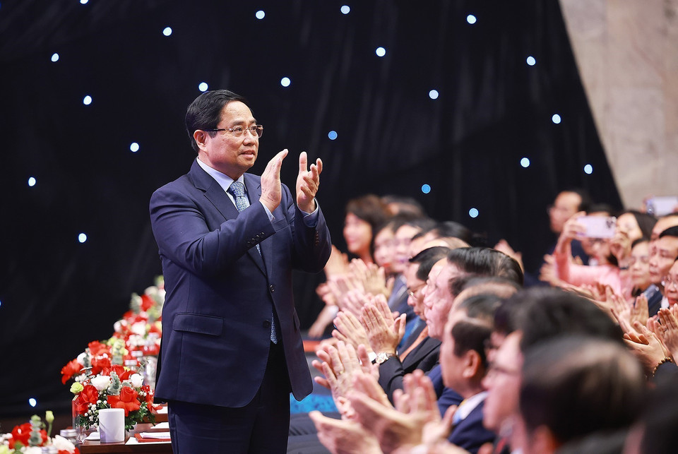 Prime Minister Pham Minh Chinh attends the 11th National External Information Service Awards (Photo: VNA)