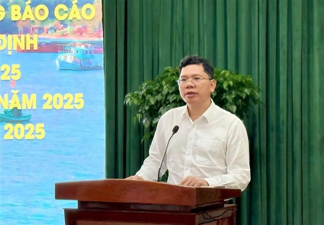 Vice Chairman of the municipal People’s Committee Hoang Nguyen Dinh addresses the event (Photo: VNA)